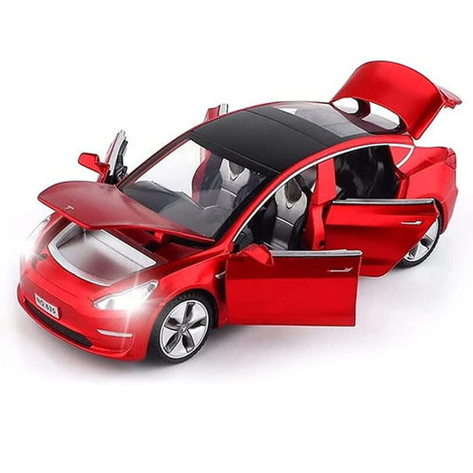 OPPCARE 1/32 Pull Back Toy Car with Sound Light for Kids 3+ Birthday Gifts-Red