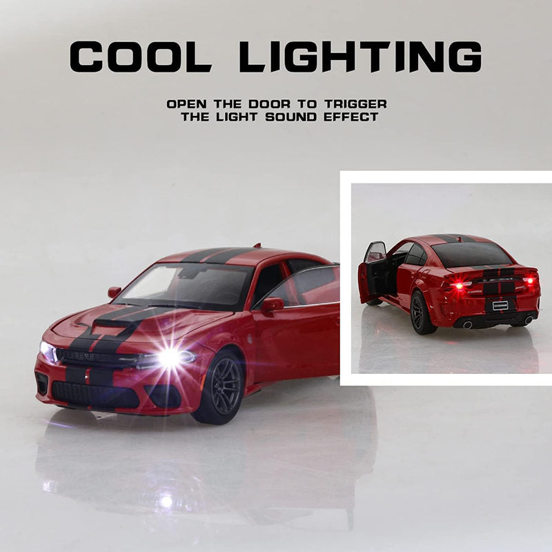 OPPCARE Zinc Alloy Model Car 1:32 Scale with Sound and Light for Kids Boy-Red