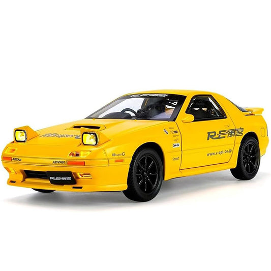 OPPCARE 1/24 Alloy Car Model Sound & Light Effect Pull Back for Adults Kids-Yellow