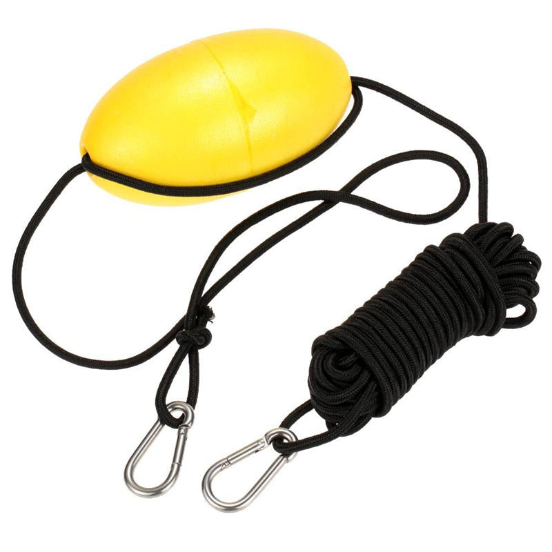 OPPCARE 9.1 Meters Marine Rope Tow Line Buoy Ball Float Leash with  Carabiner-Yellow
