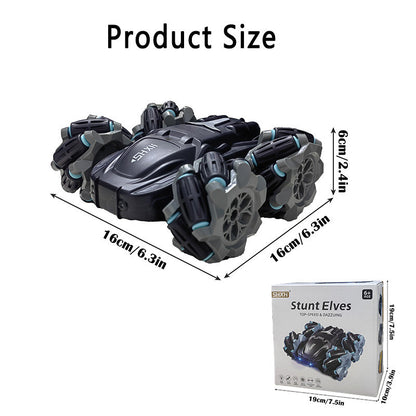 OPPCARE 2.4Ghz Remote Control Car 360° Rotating RC Stunt Cars with headlights Double-Sided Fast Flips Cars for 6-12 Year Old Kids-Black