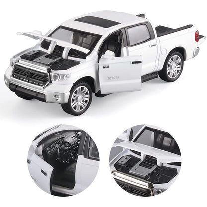 OPPCARE Pull Back Pickup Truck Model 1/32 with Sound and Light Gifts for Kids-White