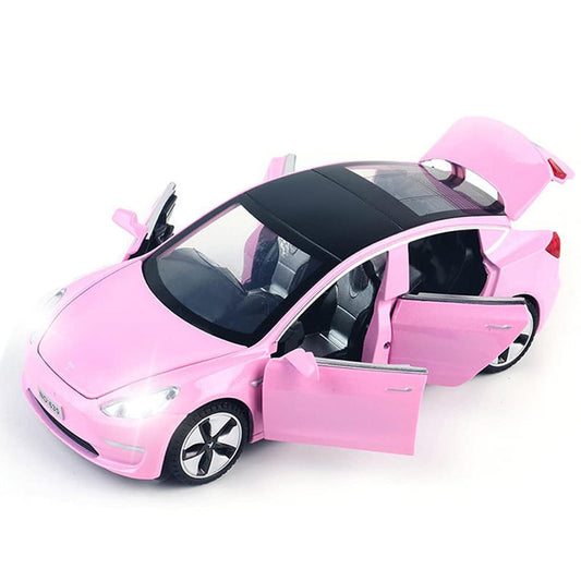 OPPCARE 1/32 Pull Back Toy Car with Sound Light for Kids 3+ Birthday Gifts-Pink