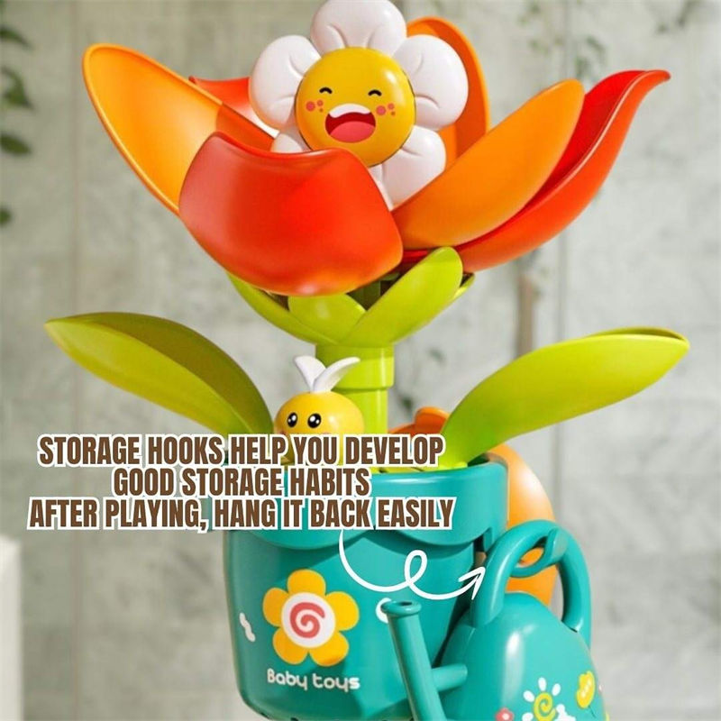 OPPCARE Toddler Bath Toy Pop-up Sunflower Sprinkle with Watering Can Duck Guns Swimming Duck for Boys Girls