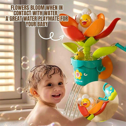 OPPCARE Toddler Bath Toy Pop-up Sunflower Sprinkle with Watering Can Duck Guns Swimming Duck for Boys Girls