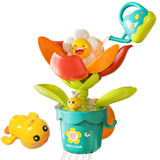 OPPCARE Toddler Bath Toy Pop-up Sunflower Sprinkle with Watering Can Swimming Duck Bath tub Sensory Toys