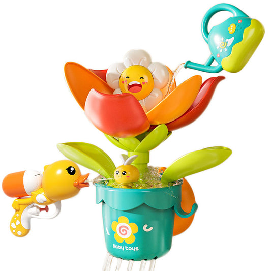 OPPCARE Toddler Bath Toy Pop-up Sunflower Sprinkle with Watering Can Duck Guns Bath tub Sensory Toys