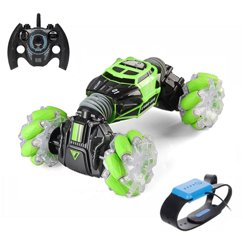 OPPCARE Gesture Sensor Car Remote Control Twisting Car Dancing Off-Road Car Childrens Toys-Green