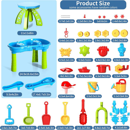 OPPCARE Sand Water Table Toys for Toddlers Kids 3-Tier Outdoor Water Activity Tables Beach Toys