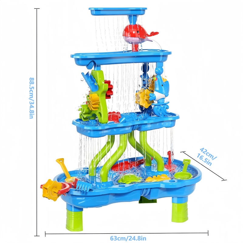 OPPCARE Kids Sand Water Table Toys 4 Tier Beach Summer Toys Kids Water Sensory Tables