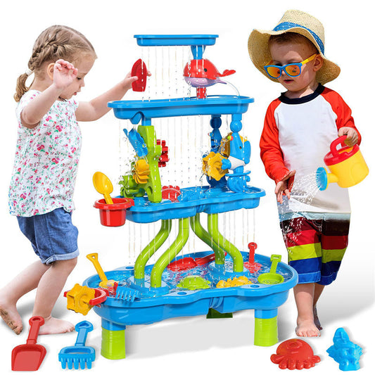 OPPCARE Kids Sand Water Table Toys 4 Tier Beach Summer Toys Kids Water Sensory Tables