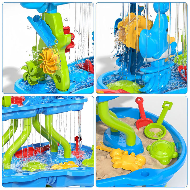 OPPCARE Kids Sand Water Table Toys 4 Tier Beach Summer Toys Kids Water Sensory Tables