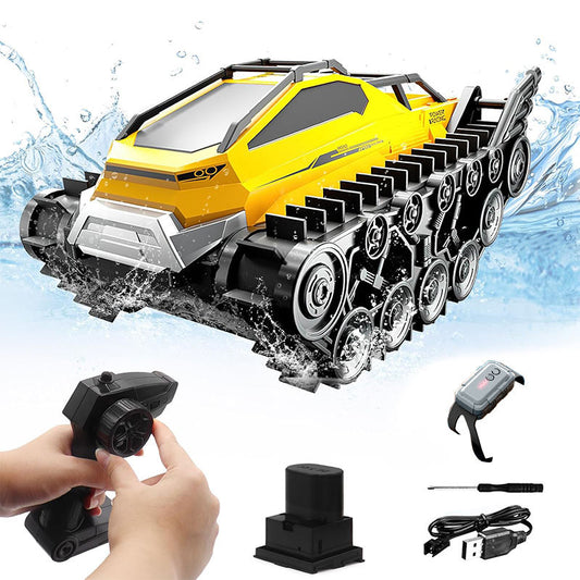 OPPCARE Amphibious Remote Control Car with Gesture Sensing 2.4Ghz All Terrain Crawler RC Cars-Yellow