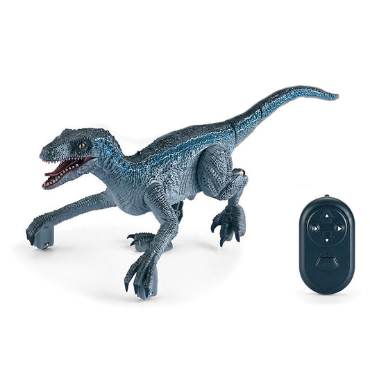 OPPCARE Remote Control Dinosaur Toys for Kids Electric Velociraptor with Light Sound for Boys and Girls-3706 Grey