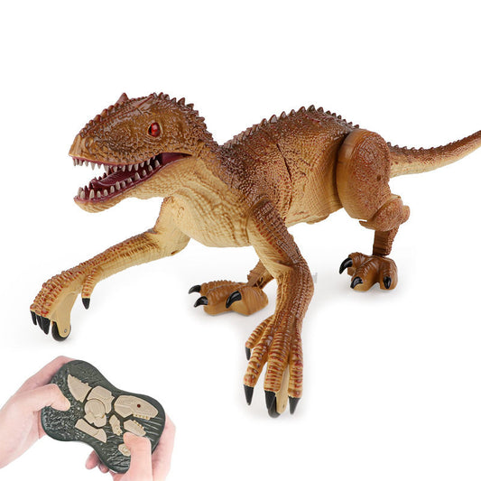 OPPCARE Remote Control Dinosaur Toys for Boys Big Size Dino Toy with Roaring Sound Light Up-3701 Brown