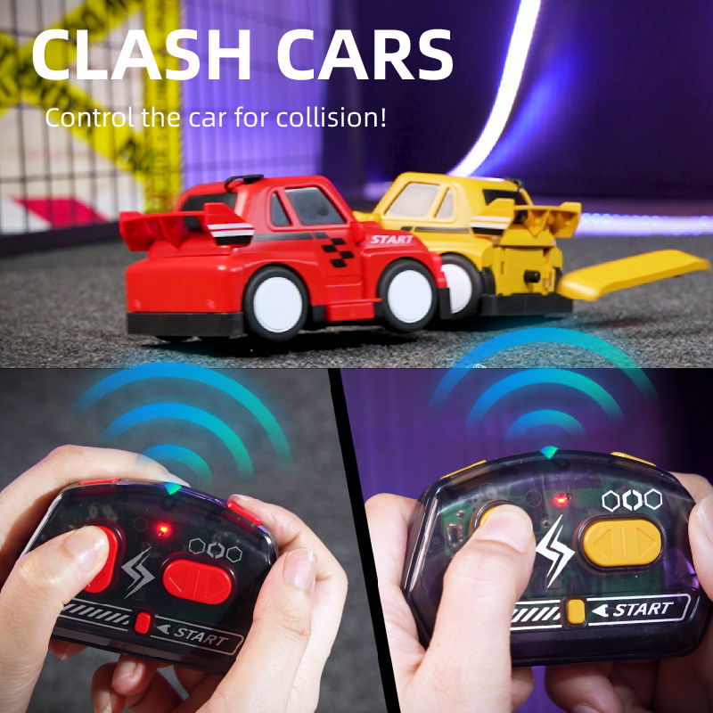 OPPCARE Remote Control Bumper Car Set of 2 Mini RC Car with Light & Sound Effect for Kids