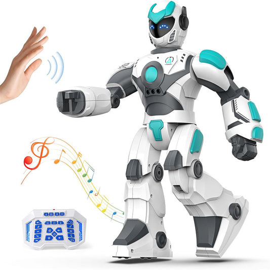 OPPCARE RC Robot Toys for Kids with Gesture Sensing Interactive Singing Dancing Robot for Boys Girls 1532-White